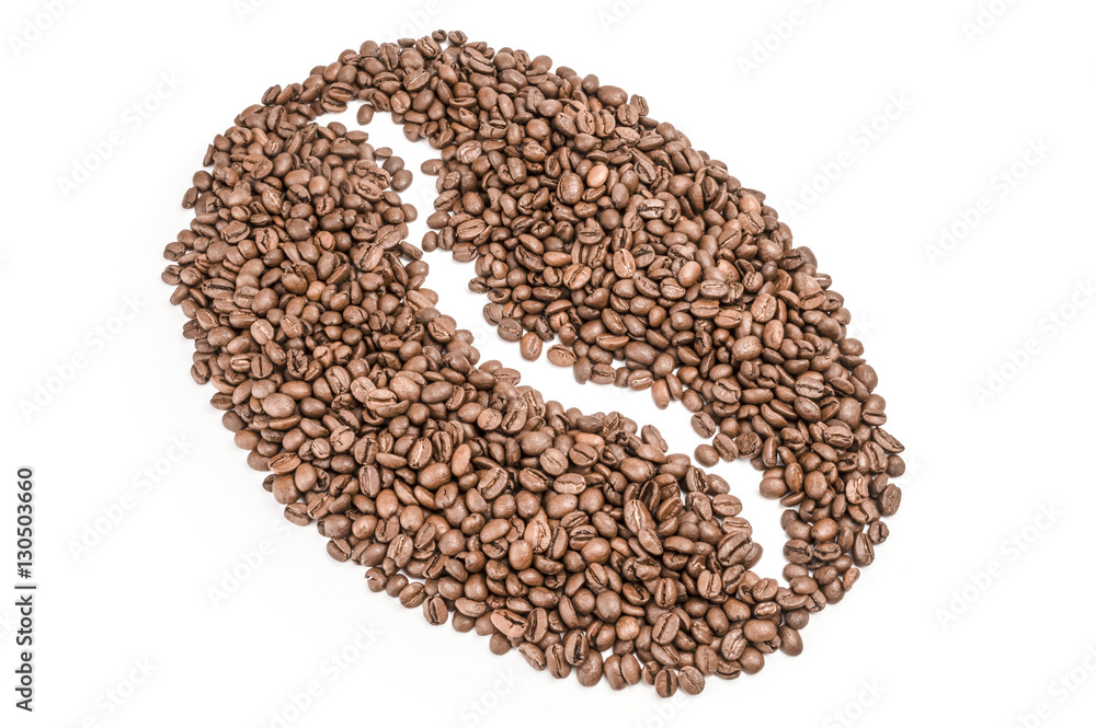 Coffee grains on a white background. Clipping path Coffee grains on a white background. Clipping path