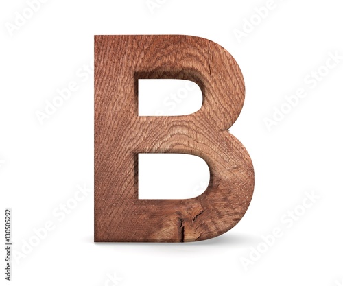 3D decorative wooden Alphabet, capital letter B