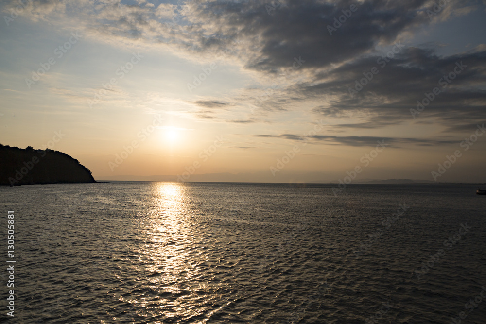 Fototapeta premium View of Enoshima Island From the Observation Deck at Samuel cocking garden - Kamakura, Japan