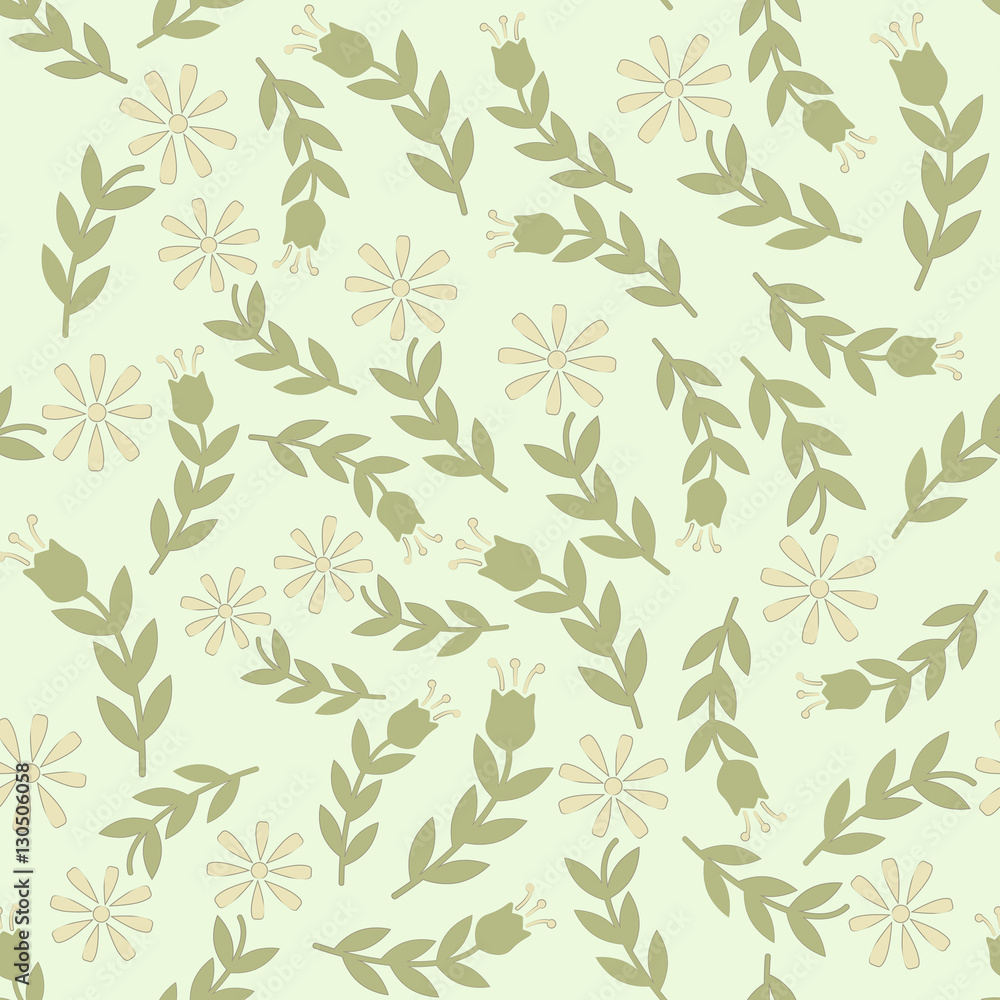 Seamless Pattern with Floral Design