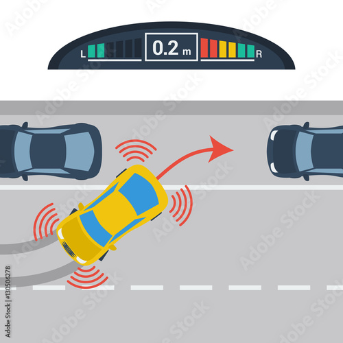 Scheme horizontal parking with parktronic system