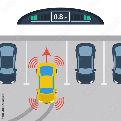 Scheme vertical parking with parktronic system