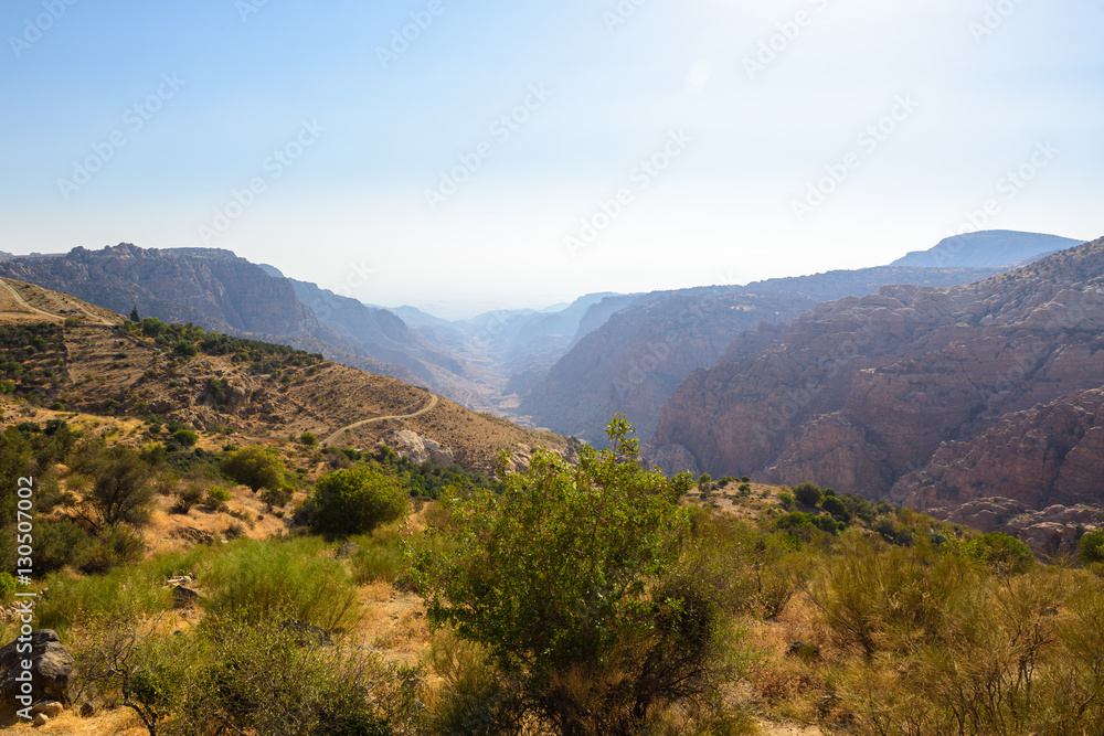 Fototapeta premium View of the Dana Biosphere reserve, Jordan