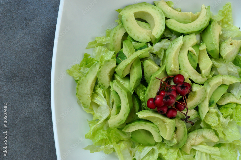 avocado salad with lettuce and berries avocado salad with lettuce and berries