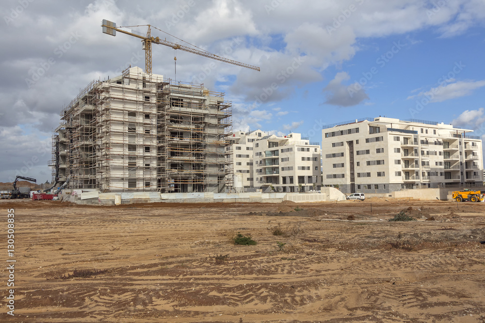 Construction of a residential area. Construction of a residential area.