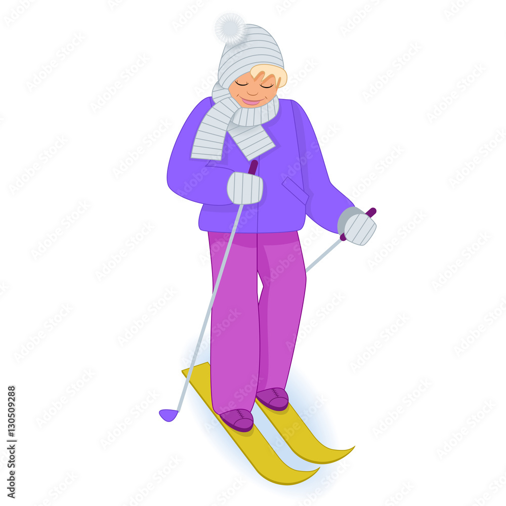 Child skiing and smiling. Isolated white background. Child skiing and smiling. Isolated white background.