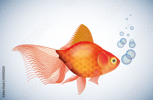 vector background goldfish and bubbles
