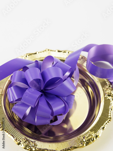 purple ribbon bows