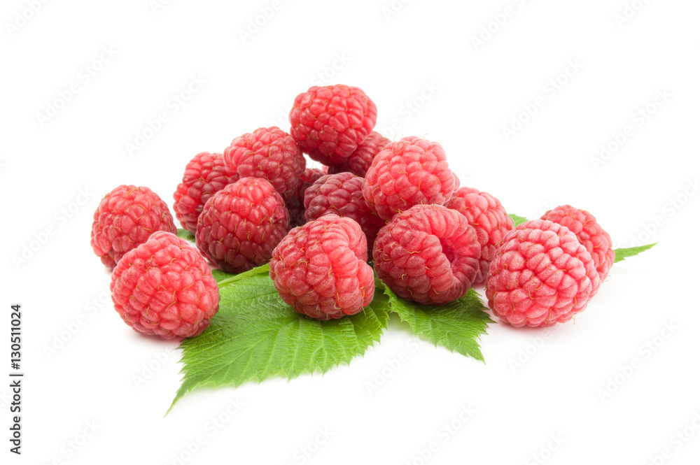 Ripe raspberries isolated on a white background cutout Ripe raspberries isolated on a white background cutout