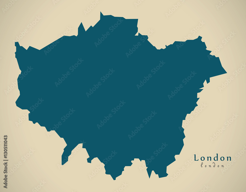 Modern Map - London UK  England Illustration