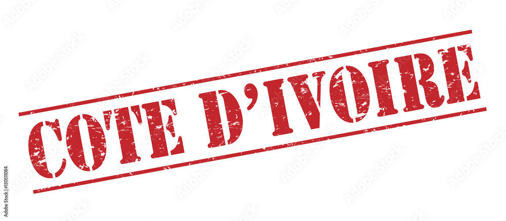 cote D'ivoire red stamp on white background cote D'ivoire red stamp on white background