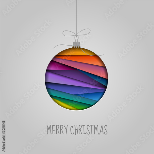 Abstract colorful bauble or ornament, merry Christmas greeting card, eps10 vector