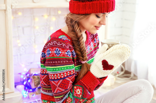 Beautiful young woman with ...