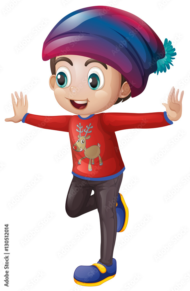 Happy boy in winter clothes Happy boy in winter clothes