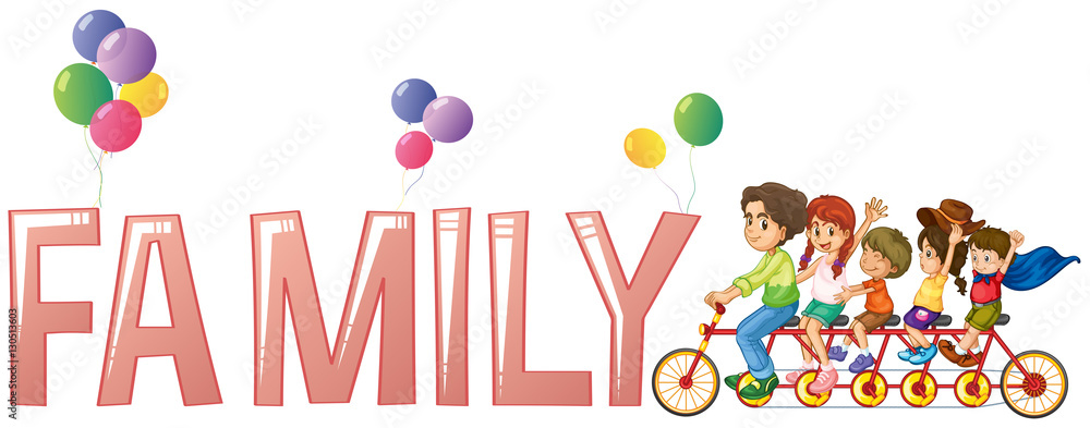 Fototapeta premium Font design for word family