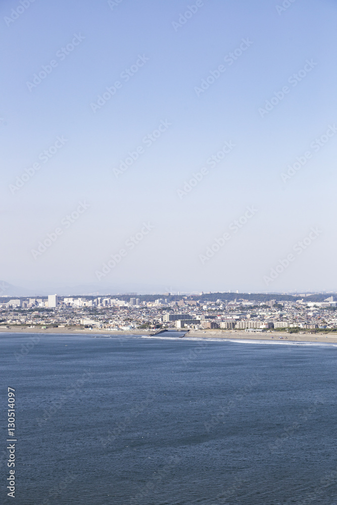 View of Enoshima Island From the Observation Deck at Samuel cocking garden - Kamakura, Japan