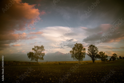A beautiful Slovakian landscape with Tatra mountains in background