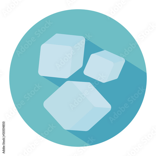 Ice cubes set. Blue ice cubes. Vector illustration