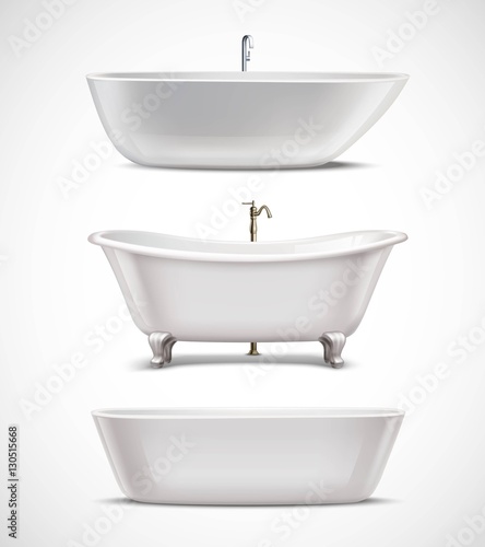 Bathtubs Realistic Set
