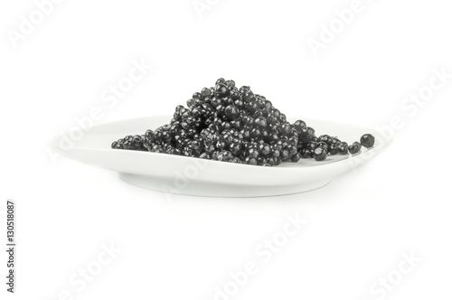 Beluga roe on a white background clipping path