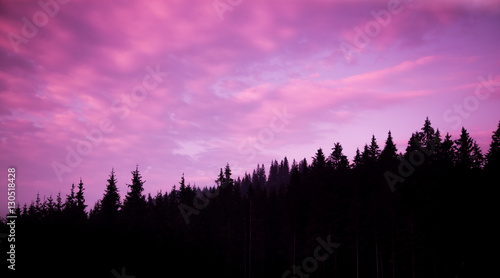 A beautiful colorful sunset in Tatra mountains. Decorative look