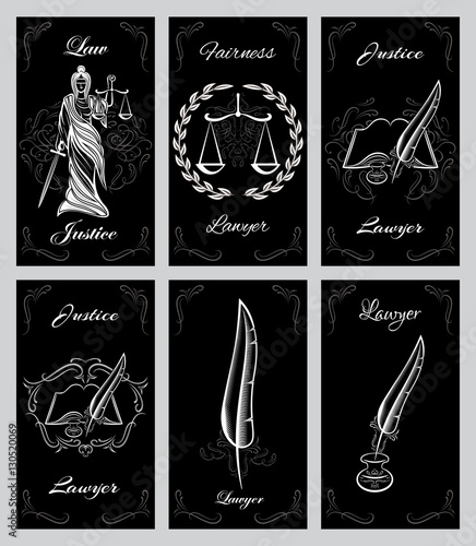 vector set of template and design elements for lawyers business cards