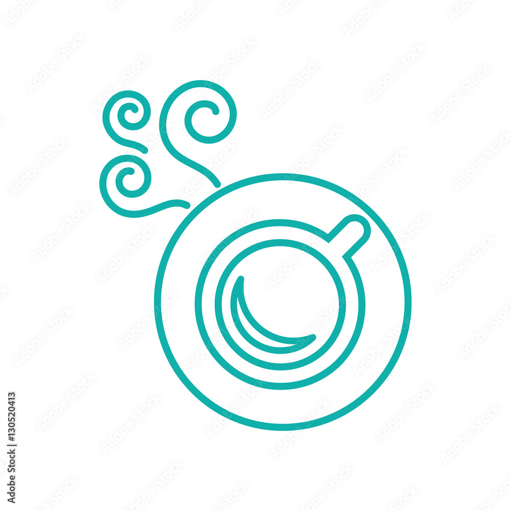 cup of coffee tea with steam line icon blue on white cup of coffee tea with steam line icon blue on white