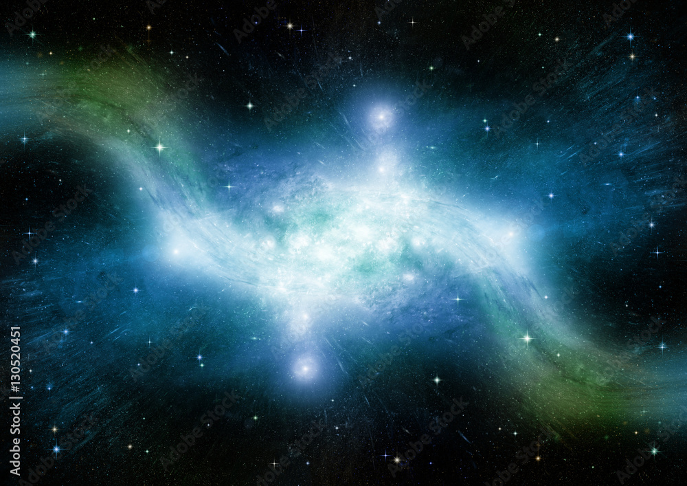 Stars, dust and gas nebula in a far galaxy Stars, dust and gas nebula in a far galaxy