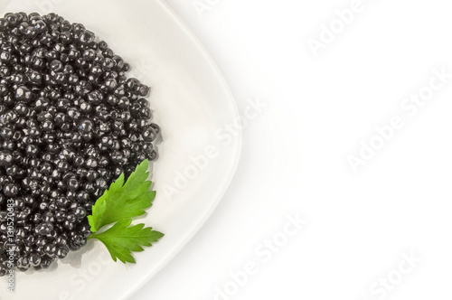 Sturgeon caviar isolated on a white background with clipping path