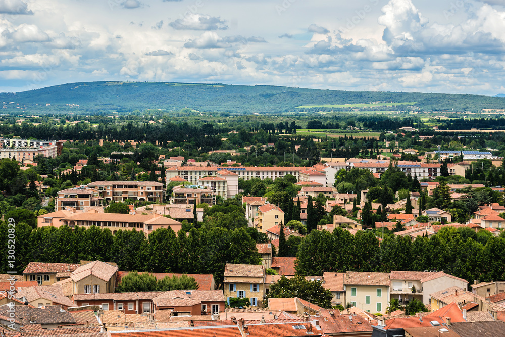 Panoramic view of Orange city from hill Saint Eutrope. France.