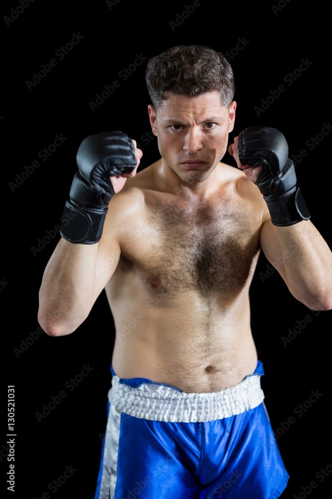 Boxer performing boxing stance