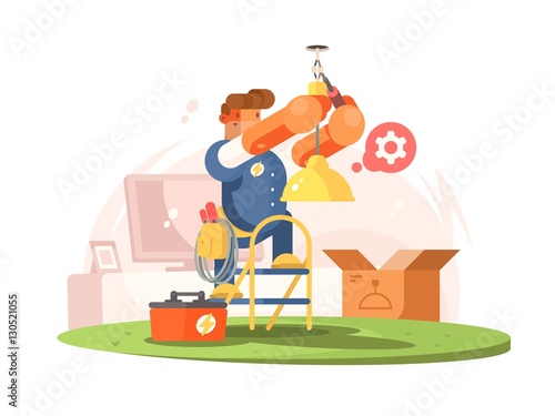 Male electrician character