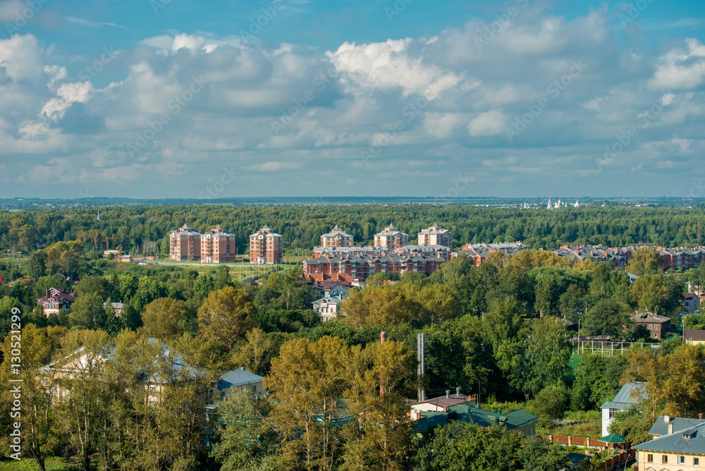 Top view of the city of Vologda. Russia