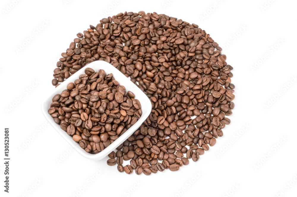 Coffee grains isolated on a white background cutout Coffee grains isolated on a white background cutout