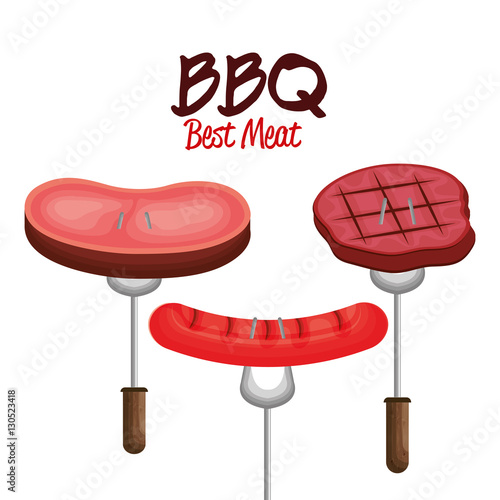bbq party best meat vector illustration design