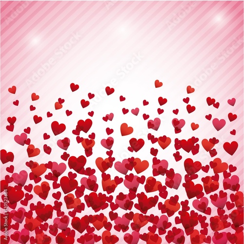 Fototapeta Naklejka Na Ścianę i Meble -  pink and red hearts background. colorful design. vector illustration