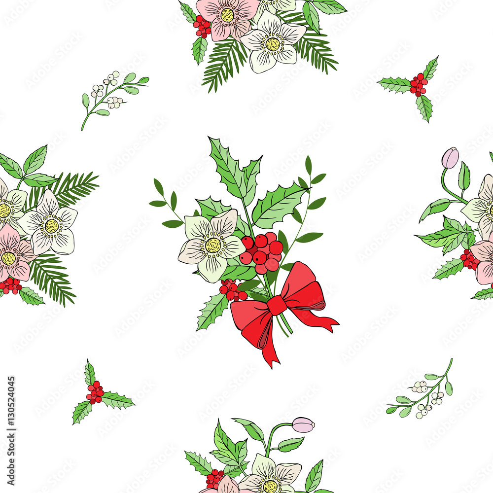 Seamless pattern with Christmas decoration Seamless pattern with Christmas decoration