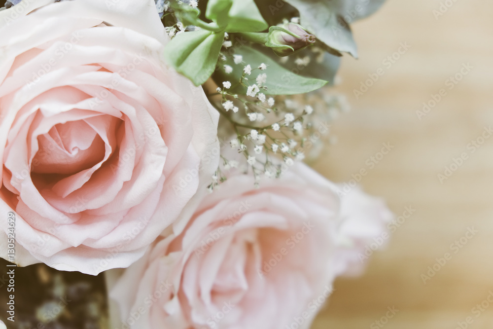 Obraz premium pink rose in a floral bouquet