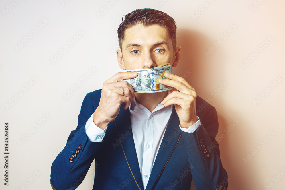 man businessman in a suit with closed mouth bill man businessman in a suit with closed mouth bill
