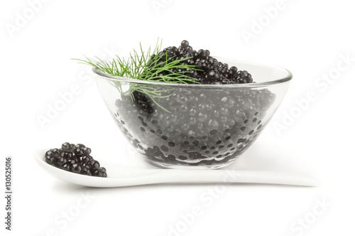 Sturgeon roe on a white background clipping path