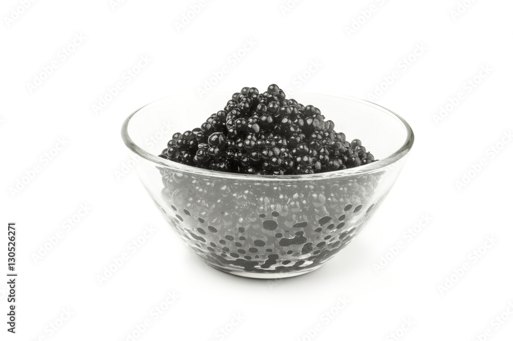 Black caviar isolated on a white background cutout Black caviar isolated on a white background cutout