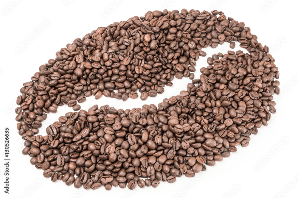 Coffee beans isolated on a white background cutout Coffee beans isolated on a white background cutout
