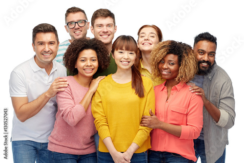 international group of happy smiling people