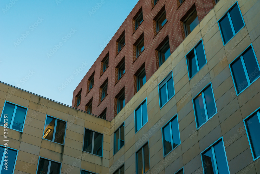 yellow and red facaded office house