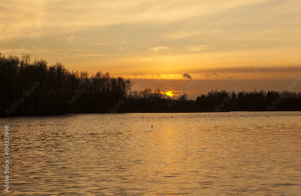 sunset on the lake 