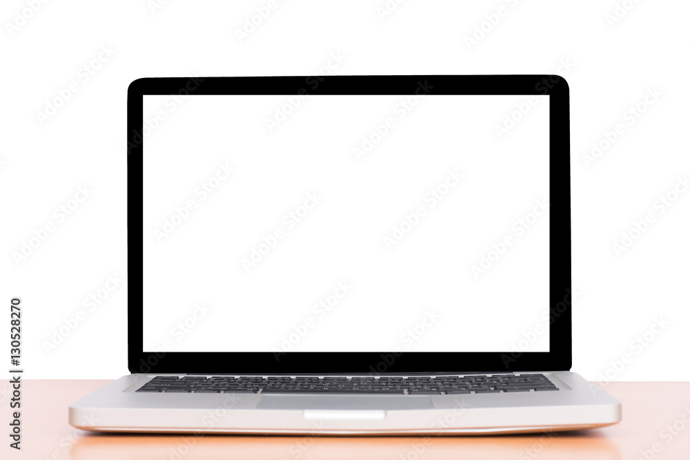 nootbook on the wood, White background, clipping path nootbook on the wood, White background, clipping path