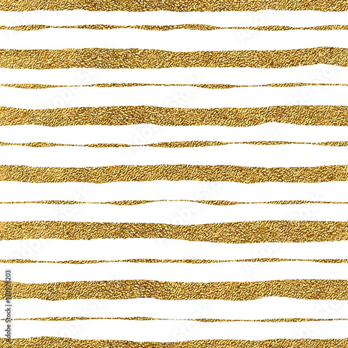 Gold glitter lines seamless pattern, golden shiny striped background, hand drawn vector pattern for textile, invitation, wedding, greeting card, paper, save the date