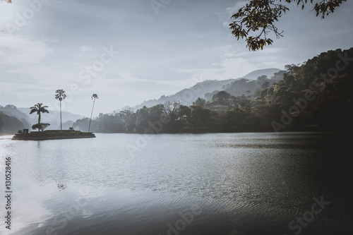 Artificial lake Bogambara and Diyathilaka Mandapaya / Island of photo