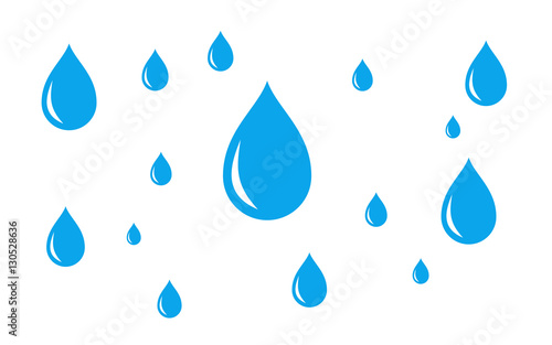 Viele blaue Wassertropfen
