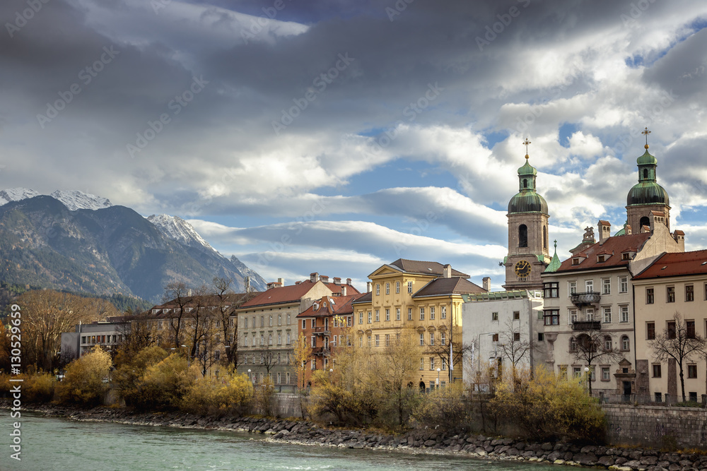 Beautiful cityscape. Innsbruck, Austria. Popular holiday destina